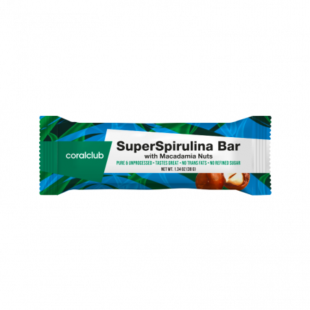 SuperSpirulina - Baton cu nuci de Macadamia